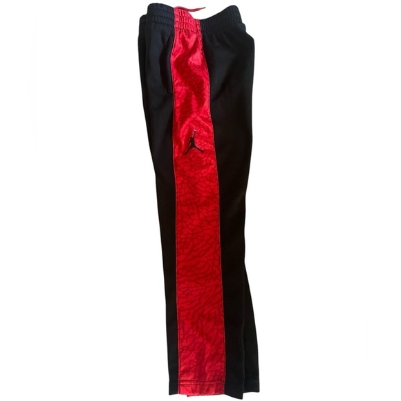 Jordan Therma-Fit Joggers Red/Black Size 7 Large Athleisure Kidcore Gorpcore - Picture 4 of 8